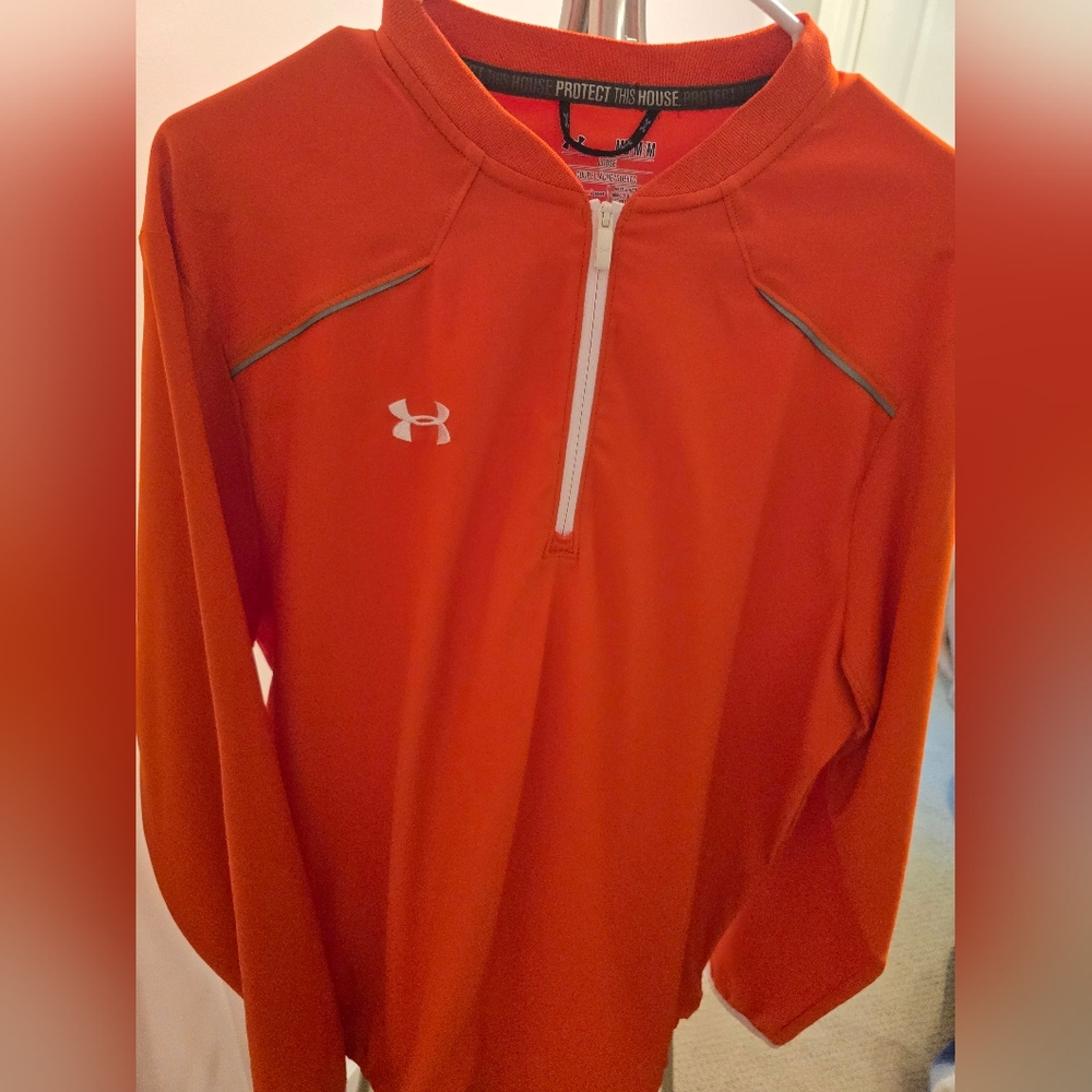Under Armour Orange Performance Jacket with Quarter-Zip